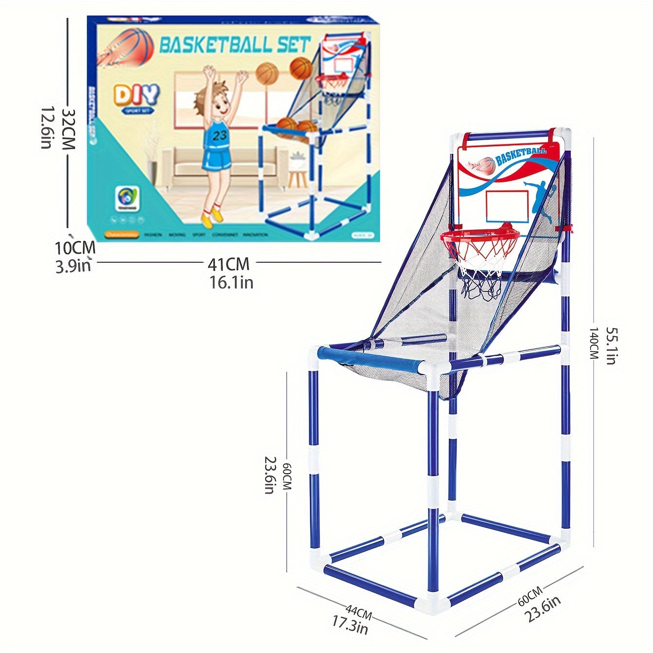 8803 Toddlers Foldable Basketball Hoop Kids Boys Portable Playset Sports Center Toys, Size: M 8803 Toddlers Foldable Basketball Hoop Kids Boys Portable Playset Sports Center Toys, Size: M